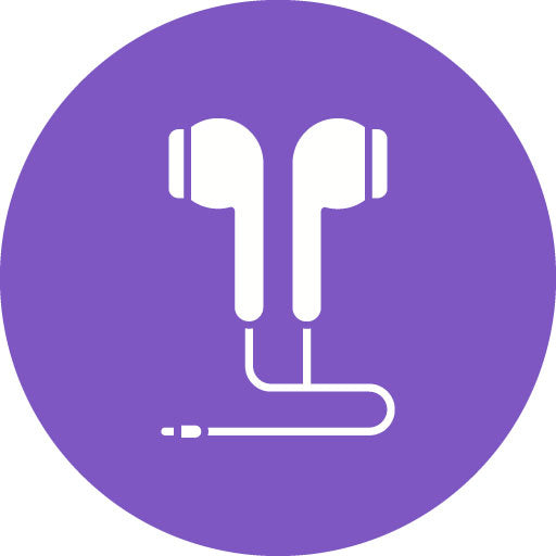 Earphones Glyph Circle Icon