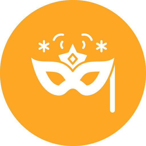 New Year Mask Glyph Circle Icon