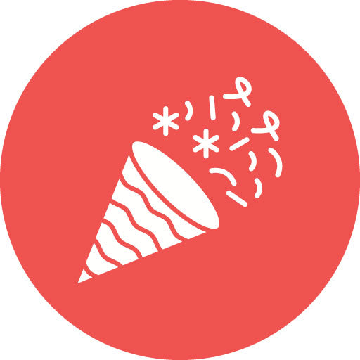 Confetti Glyph Circle Icon