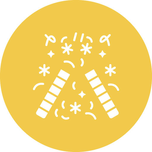 Party Popper Glyph Circle Icon