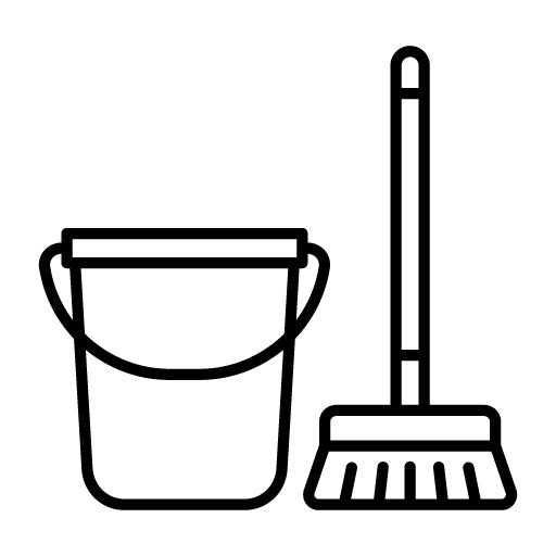 Broom and Bucket Icon
