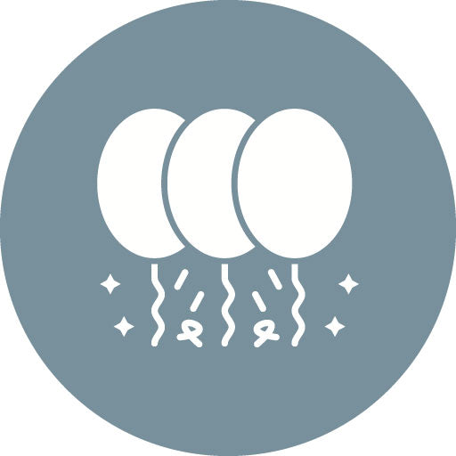 New Year Balloons Glyph Circle Icon