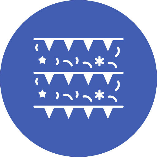 New Year Flags Glyph Circle Icon