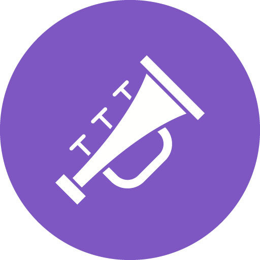 Trumpet Glyph Circle Icon