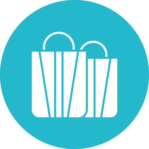 Shopping Bags Glyph Circle Icon