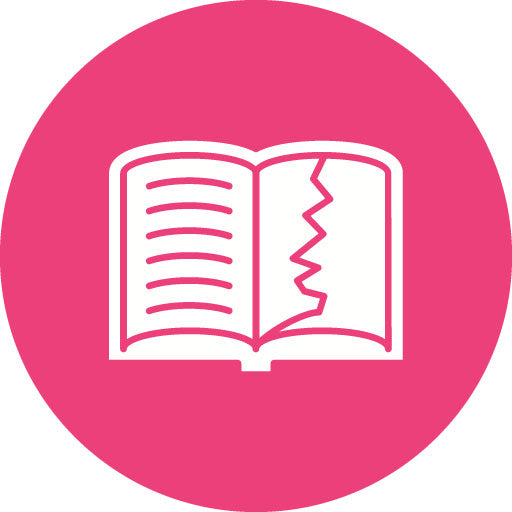 Teared Book Glyph Circle Icon