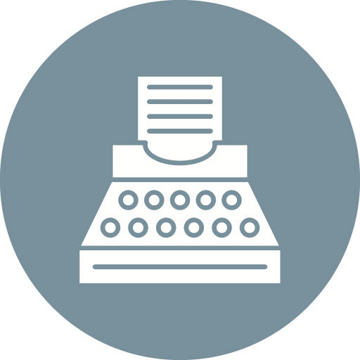 Typewriter Glyph Circle Icon