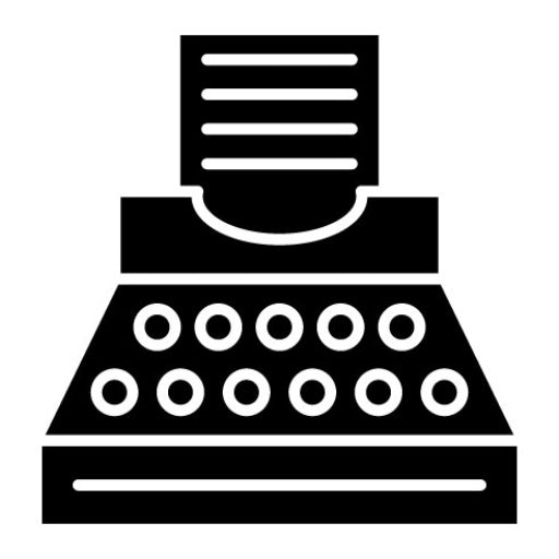Typewriter Glyph Icon | Library
