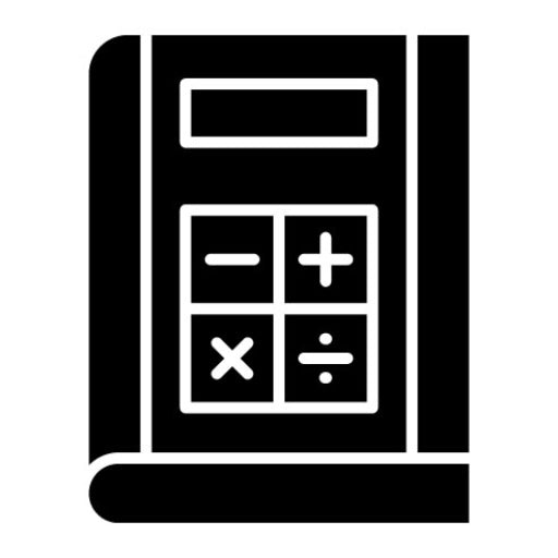 Algebra Book Glyph Icon
