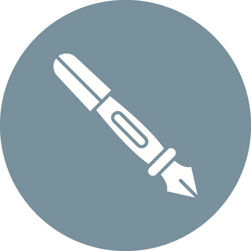 Fountain Pen Glyph Circle Icon