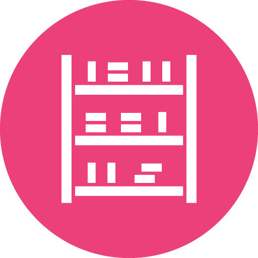 Library Shelves Glyph Circle Icon