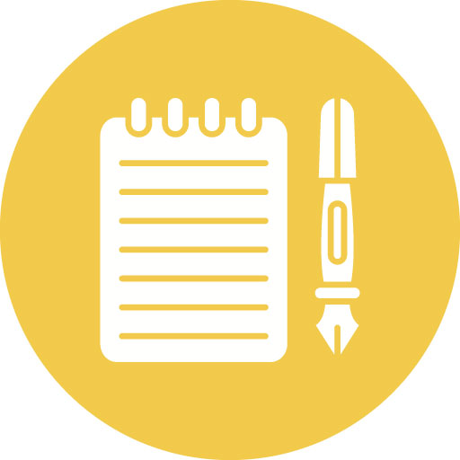 Library Notebook Glyph Circle Icon