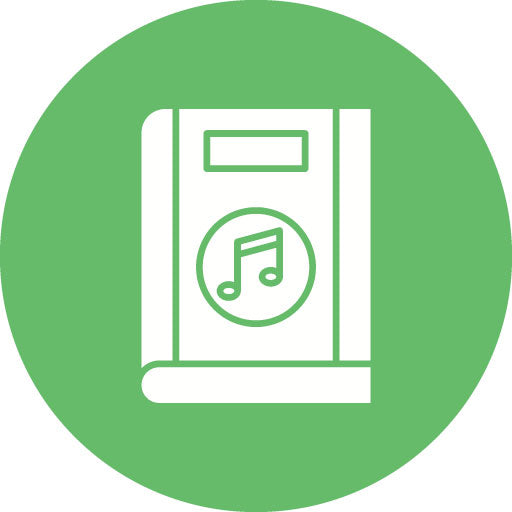 Music Book Glyph Circle Icon