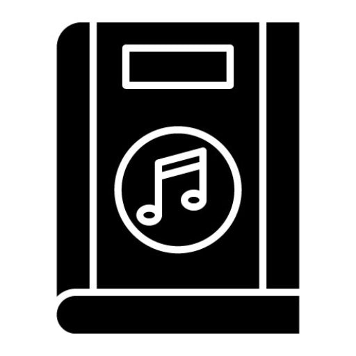 Music Book Glyph Icon