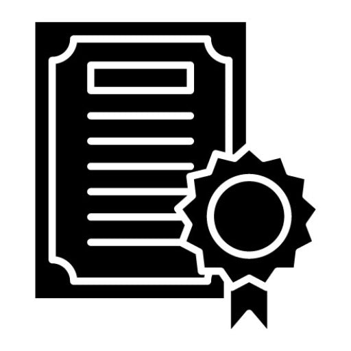 Certificate Glyph Icon | Library