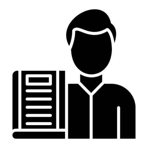 Library Man Glyph Icon