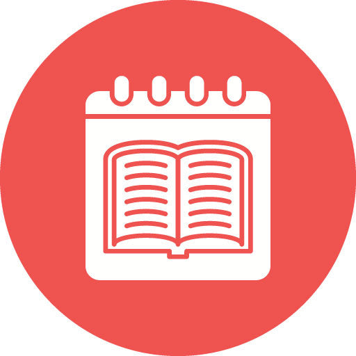 Library Calendar Glyph Circle Icon