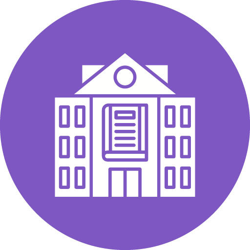 Library Building Glyph Circle Icon