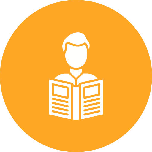 Man Reading Book Glyph Circle Icon