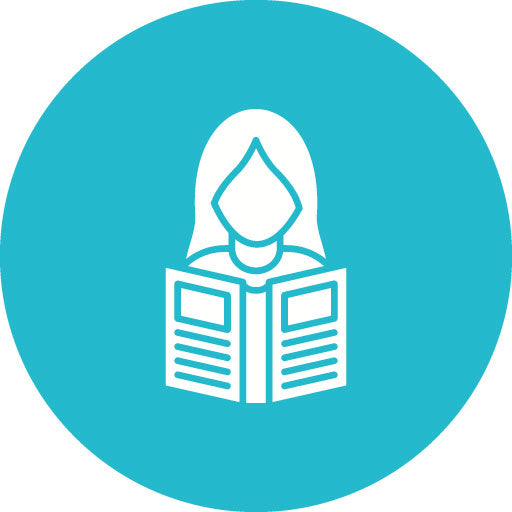 Women Reading Book Glyph Circle Icon