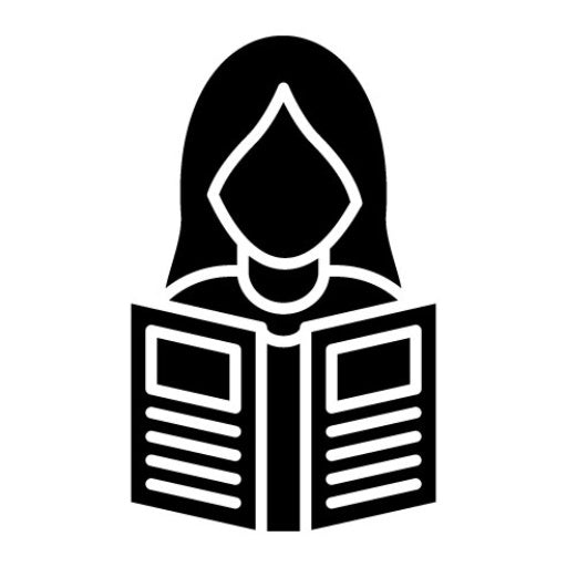 Women Reading Book Glyph Icon