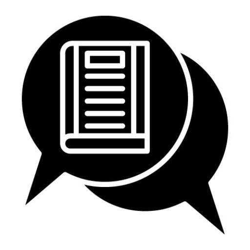 Library Chat Glyph Icon