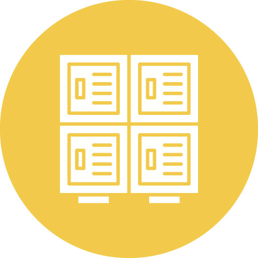 Library Locker Glyph Circle Icon