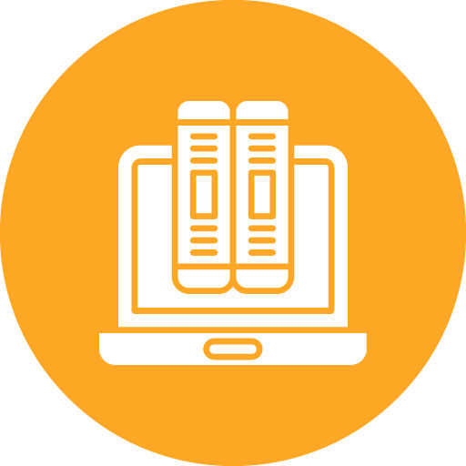 Online Library Glyph Circle Icon