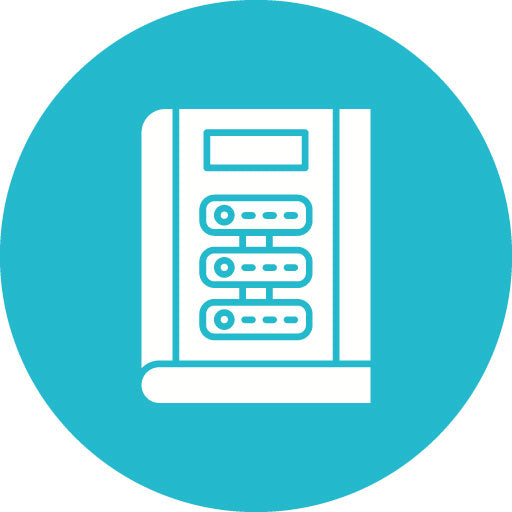 Library Database Glyph Circle Icon