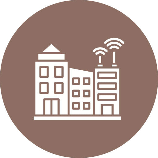 Smart City Glyph Circle Icon