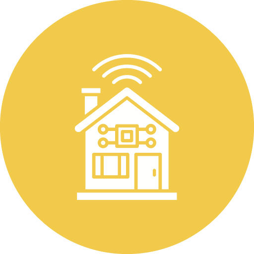 Smart House Glyph Circle Icon