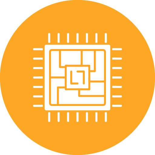 Microchip Glyph Circle Icon