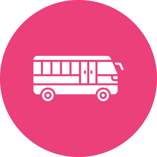 Electric Bus Glyph Circle Icon