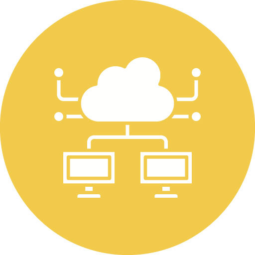 Cloud Computing Glyph Circle Icon