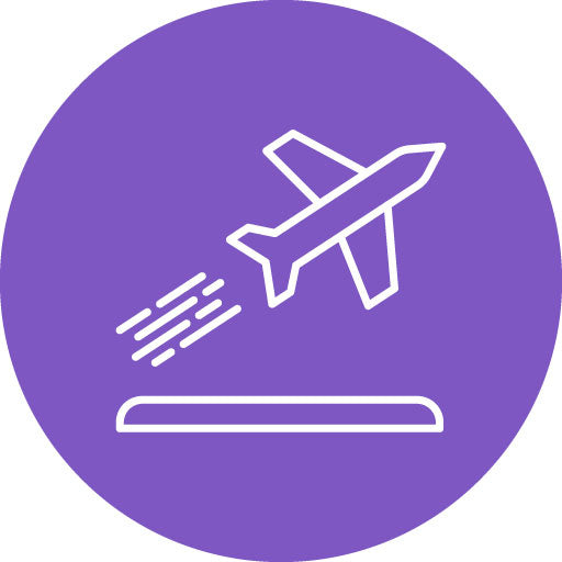 Plane Departure Line Circle Icon