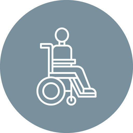 Disabled Person Line Circle Icon