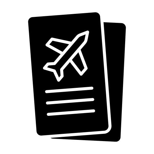 Flight Ticket Glyph Icon