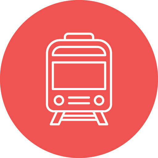 Immigration Train Line Circle Icon