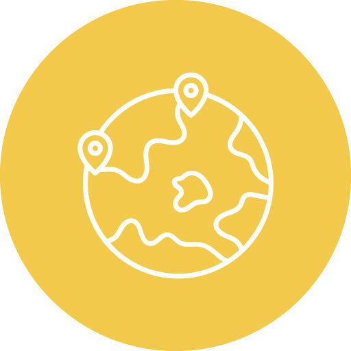 Worldwide Location Line Circle Icon