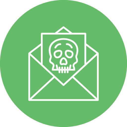 Email Hacked Line Circle Icon