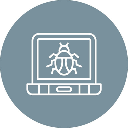 Laptop Virus Line Circle Icon