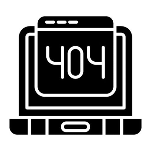 404 Error Glyph Icon | Cyber Security