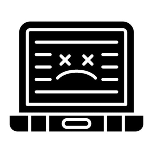 Blue Screen Glyph Icon | Cyber Security