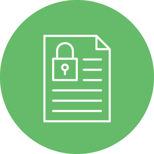 Document Locked Line Circle Icon