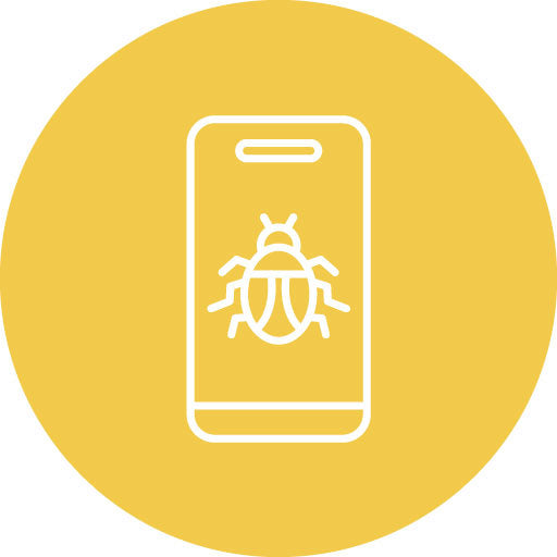 Mobile Virus Line Circle Icon