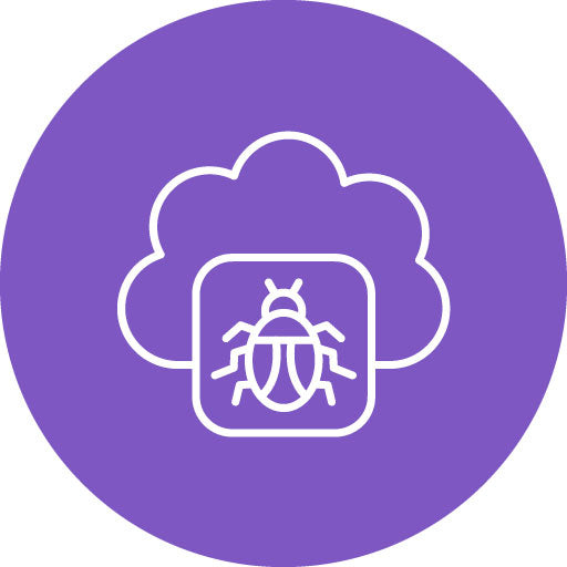 Cloud Virus Line Circle Icon