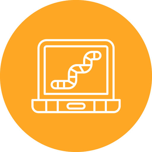 Computer Worm Line Circle Icon