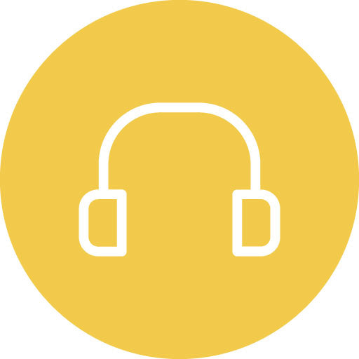 Headphone Line Circle Icon