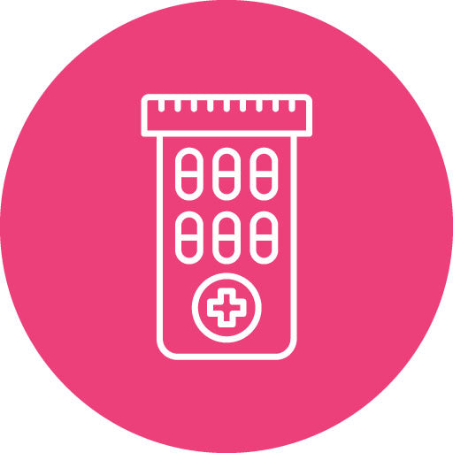 Pills Bottle Line Circle Icon