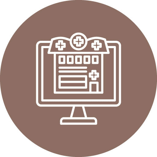 Online Pharmacy Line Circle Icon